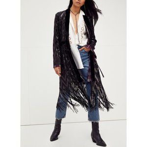 NWT Free People Stardust Sequin Duster / Black